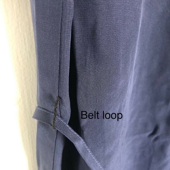 LAmade navy Silk ruched belt Shift Dress Medium NWT - Picture 5 of 16